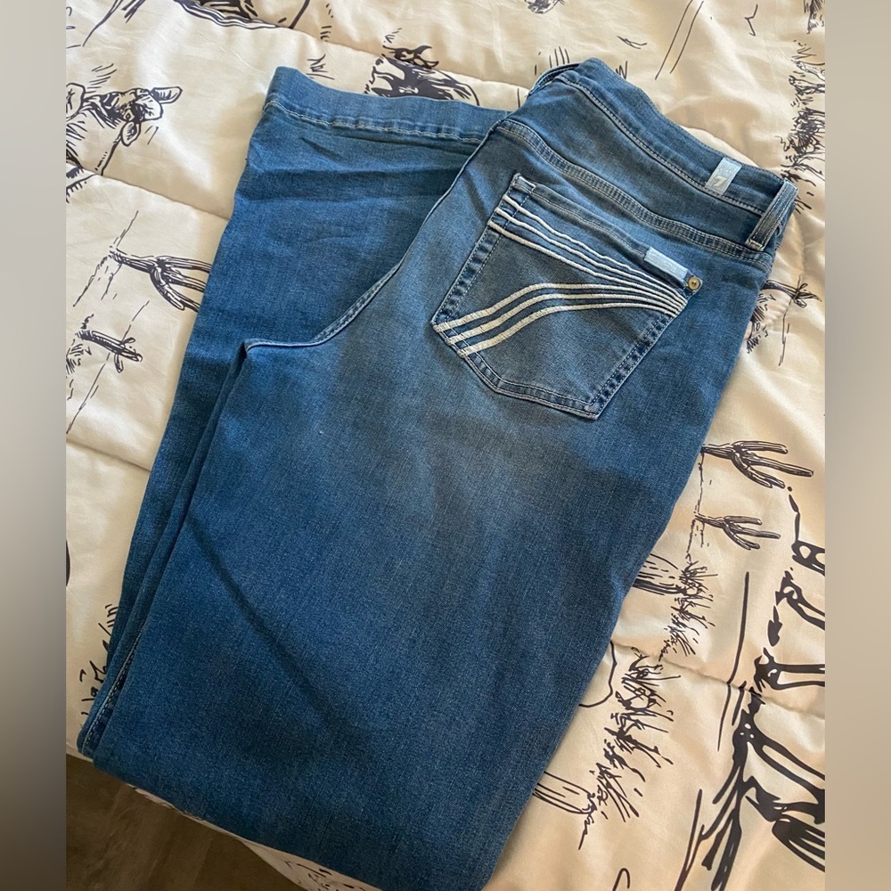7 for all mankind dojos white stitching long inseam